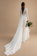 Custom Spaghetti Strap Chiffon Boho Beach Wedding Dress