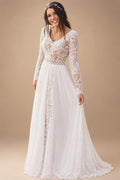 Custom Spaghetti Strap Chiffon Boho Beach Wedding Dress