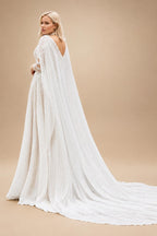 Custom Plus Size Wedding Dress Long Sleeves A Line Lace Applique Gown