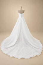 Custom A Line Soft Satin Beach Bridal Wedding Gown