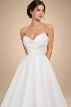Custom A Line Soft Satin Beach Bridal Wedding Gown