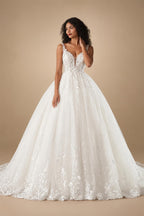 Plus Size A Line Wedding Dress Off Shoulder Lace Floral Customized