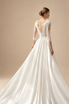 Summer Boho Wedding Dress Beach Lace V Neck Custom Bridal Gown