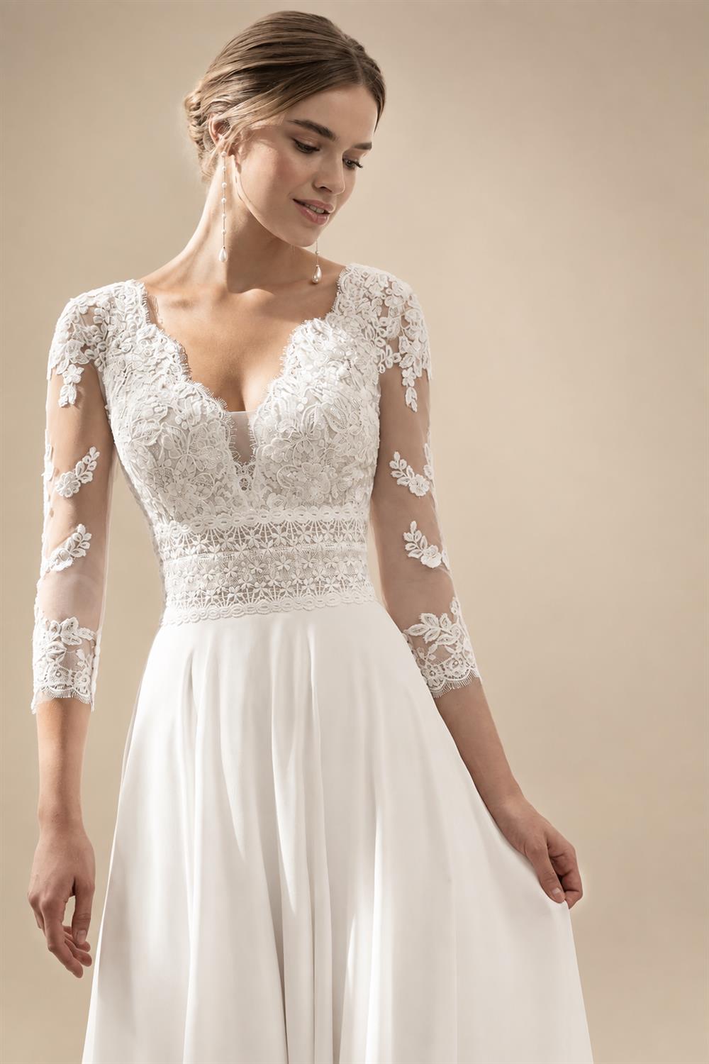Summer Boho Wedding Dress Beach Lace V Neck Custom Bridal Gown