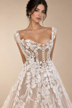 Womens Off Shoulder Lace Applique Beach Wedding Dress Boho Bridal Gown Custom