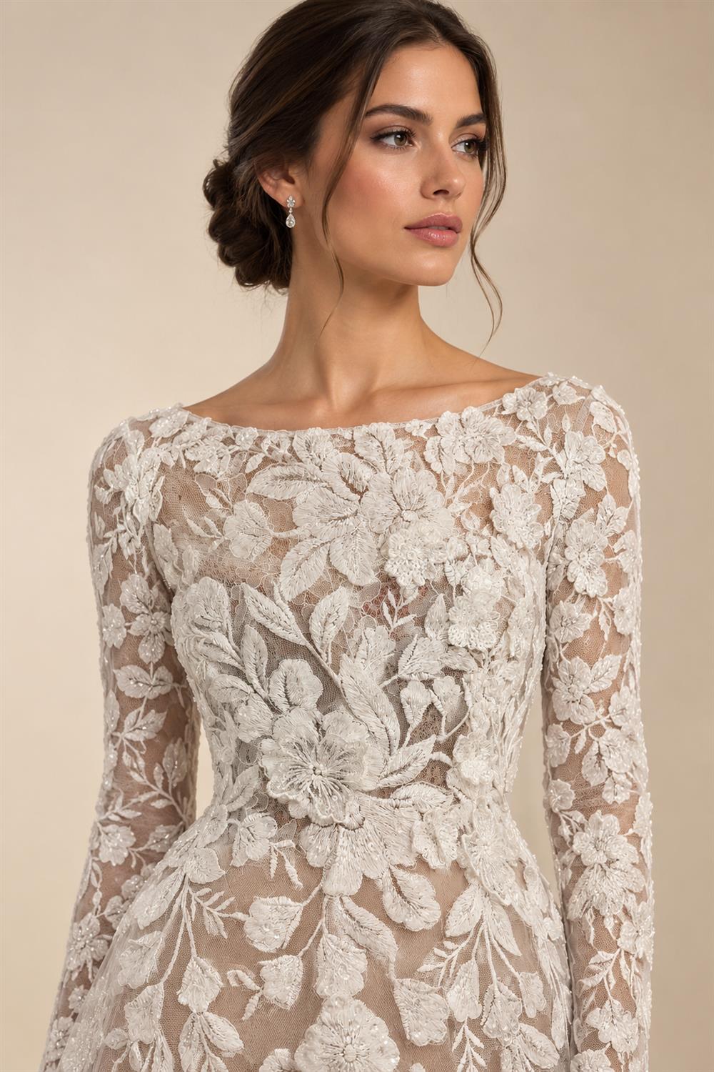 Womens Off Shoulder Lace Applique Beach Wedding Dress Boho Bridal Gown Custom
