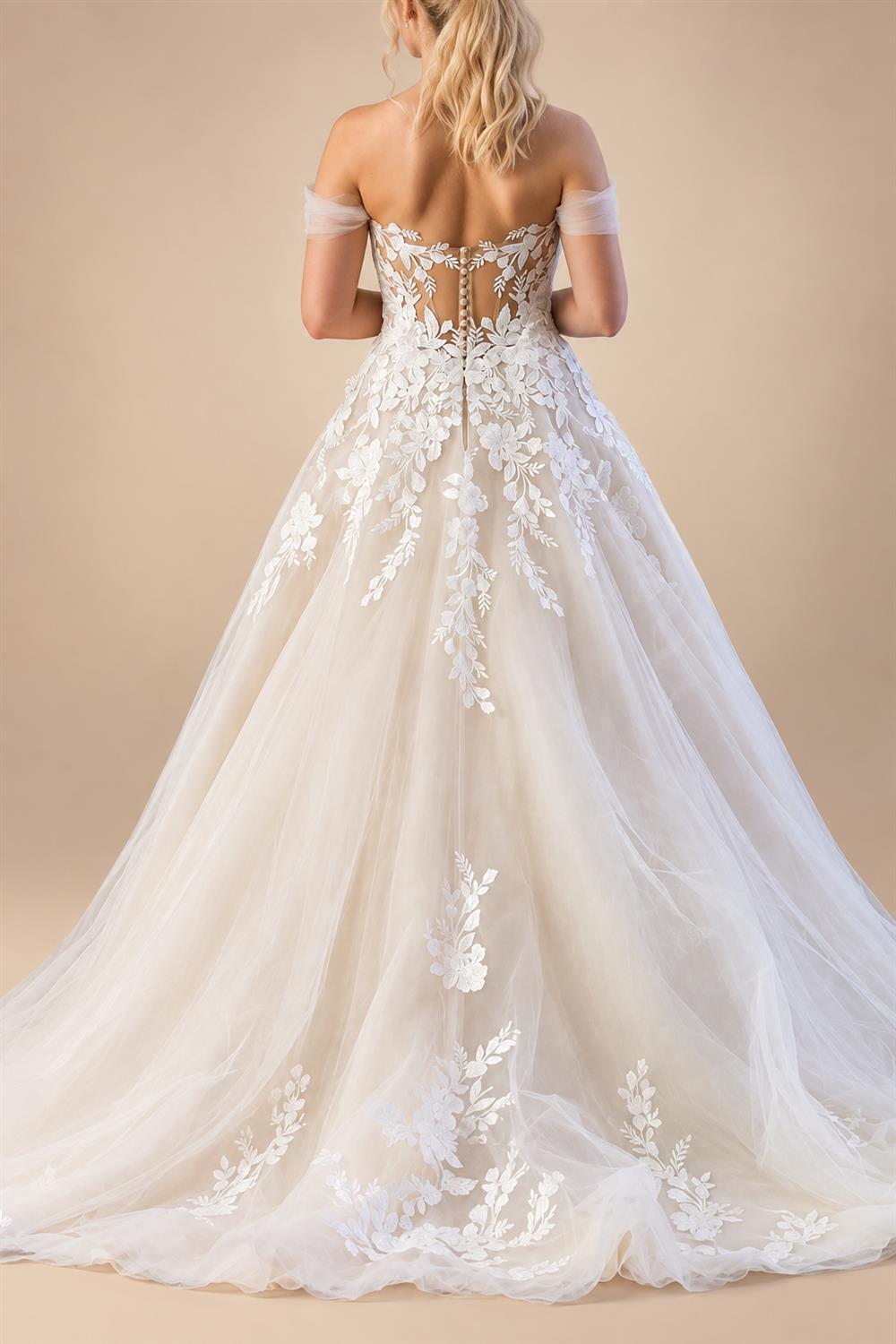 Womens Off Shoulder Lace Applique Beach Wedding Dress Boho Bridal Gown Custom