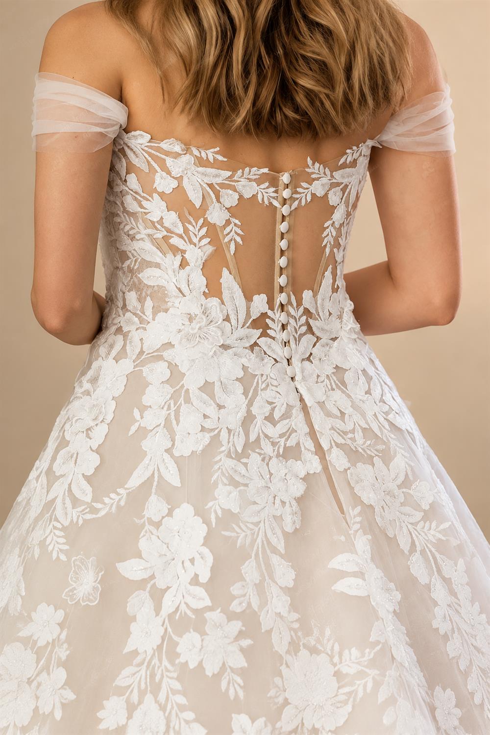 Womens Off Shoulder Lace Applique Beach Wedding Dress Boho Bridal Gown Custom