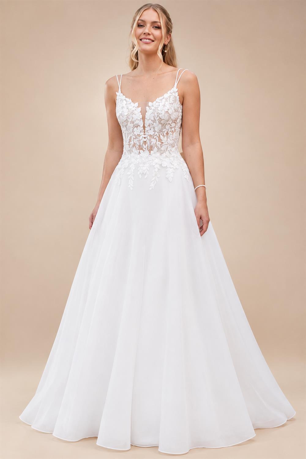 Custom Vintage Wedding Dress Spaghetti Strap V Neck Lace Bridal Gown