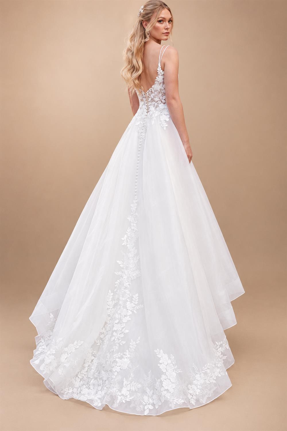 Custom Vintage Wedding Dress Spaghetti Strap V Neck Lace Bridal Gown