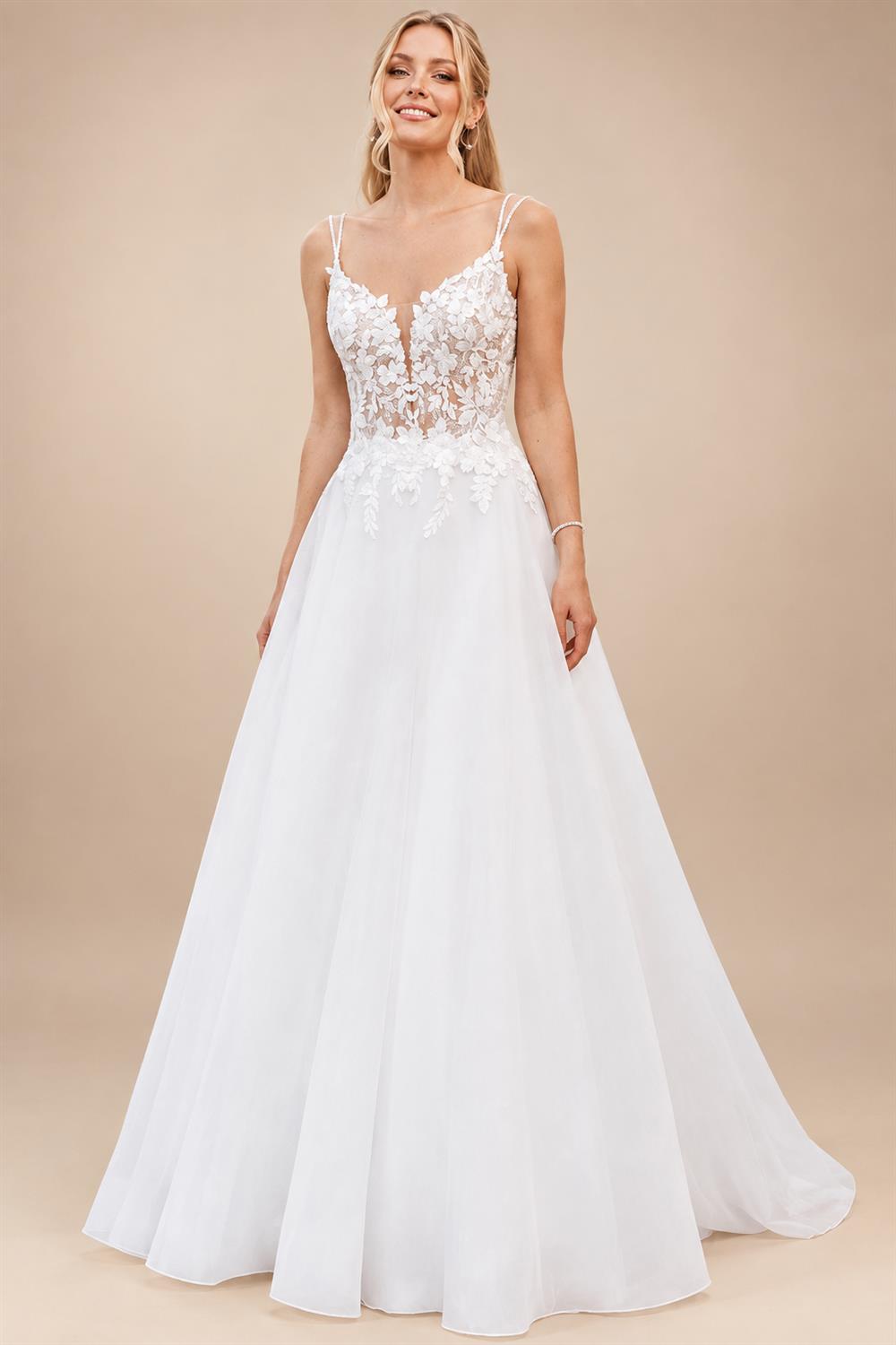 Custom Vintage Wedding Dress Spaghetti Strap V Neck Lace Bridal Gown