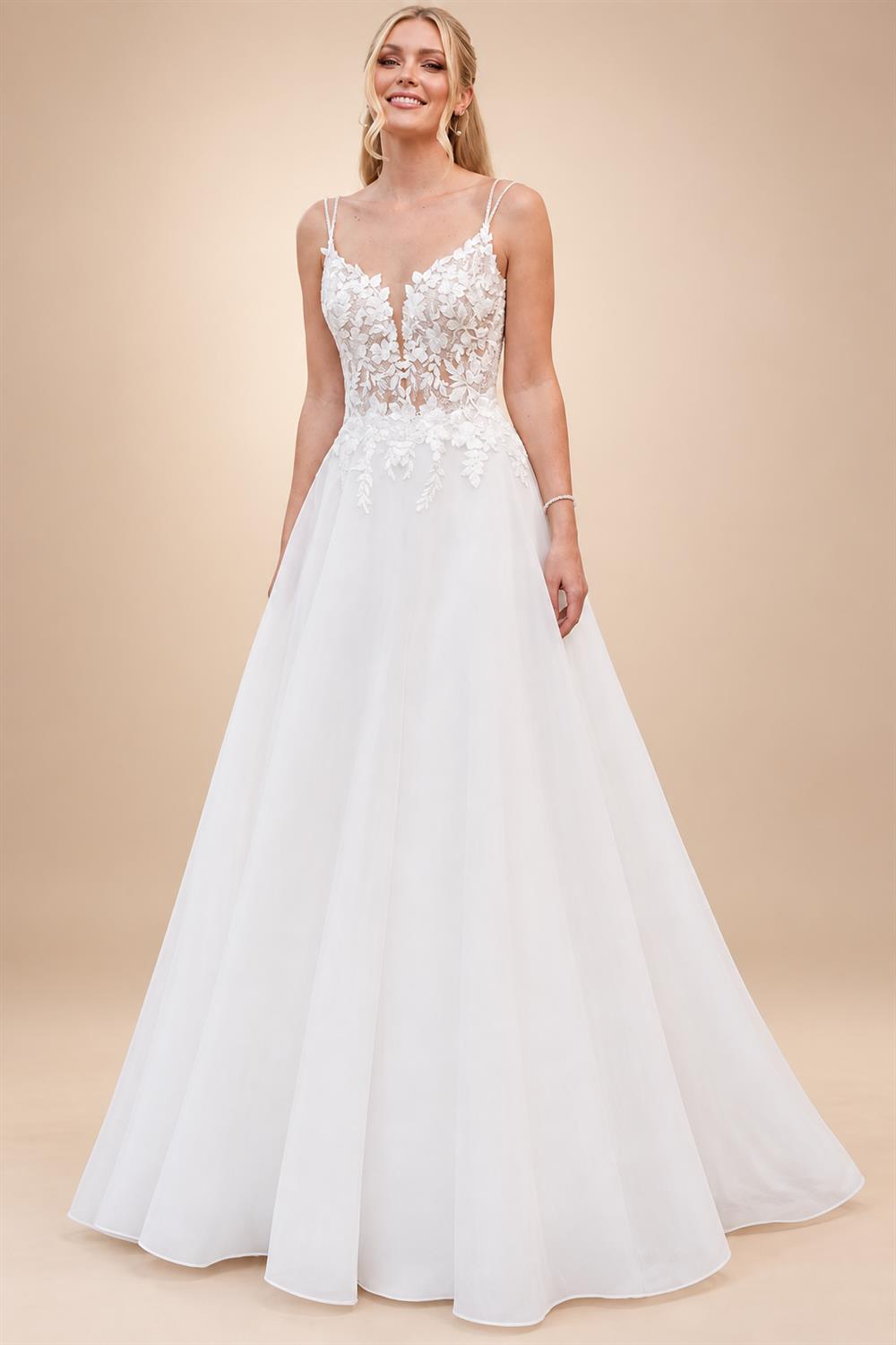 Custom Vintage Wedding Dress Spaghetti Strap V Neck Lace Bridal Gown