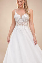 Custom Vintage Wedding Dress Spaghetti Strap V Neck Lace Bridal Gown