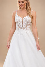 Custom Vintage Wedding Dress Spaghetti Strap V Neck Lace Bridal Gown