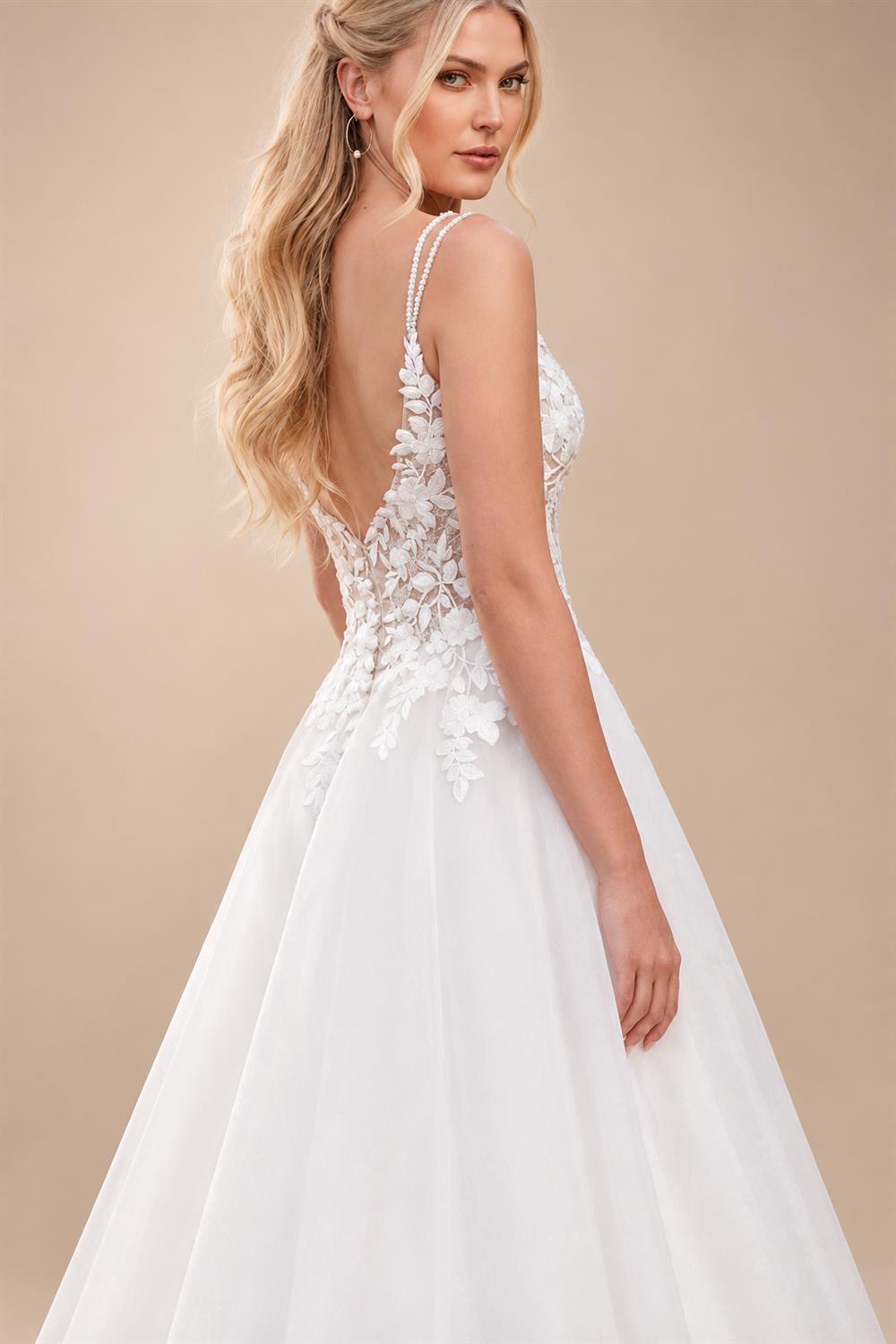 Custom Vintage Wedding Dress Spaghetti Strap V Neck Lace Bridal Gown