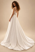 Boho Beach Chiffon Wedding Dress Off Shoulder A Line Customized