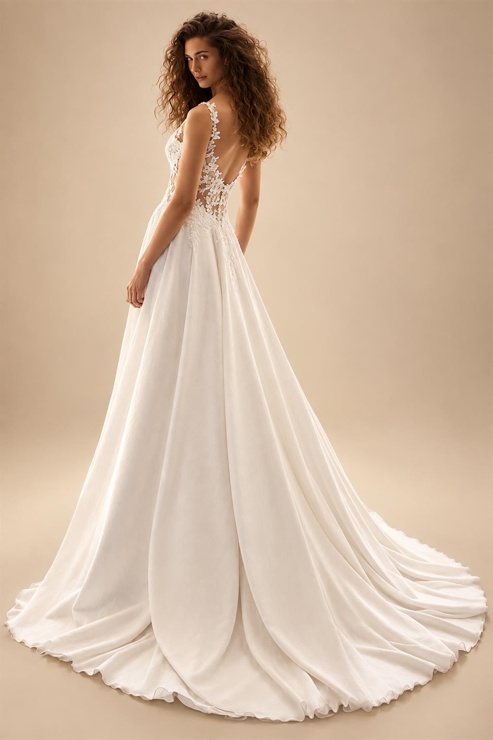 Boho Beach Chiffon Wedding Dress Off Shoulder A Line Customized