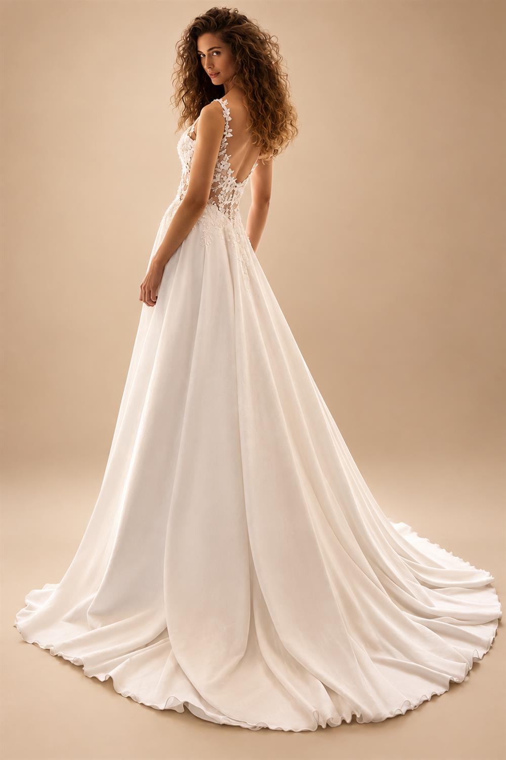 Boho Beach Chiffon Wedding Dress Off Shoulder A Line Customized