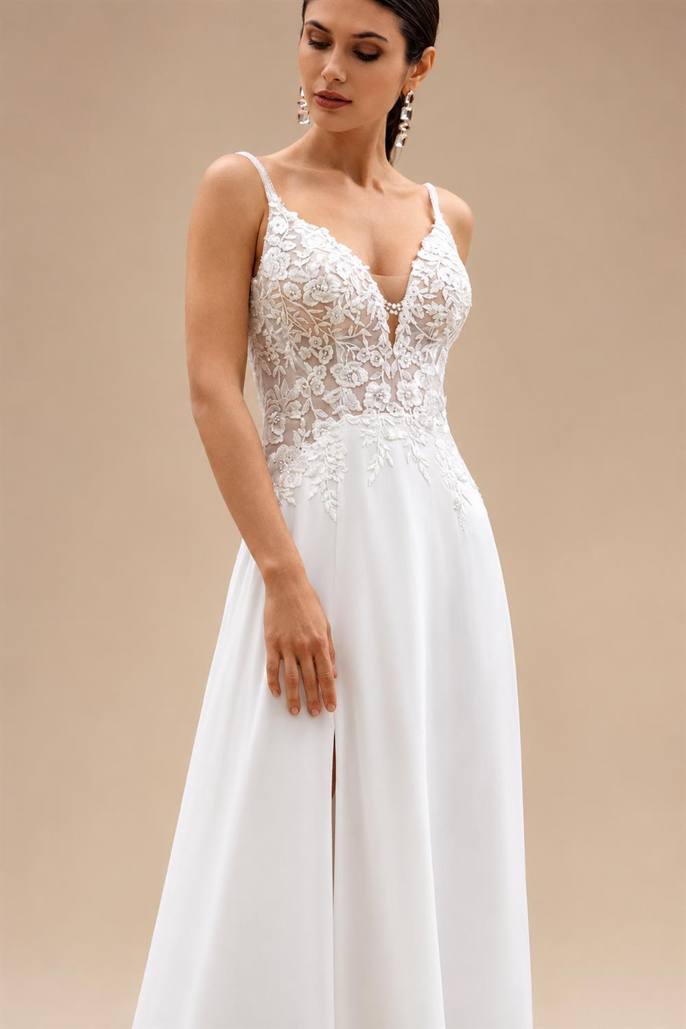 Puffy Long Sleeve Boho Beach Wedding Dresses 2026 Off Shoulder Lace Chiffon V Neck Bridal Gown Customized