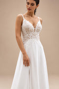 Puffy Long Sleeve Boho Beach Wedding Dresses 2026 Off Shoulder Lace Chiffon V Neck Bridal Gown Customized