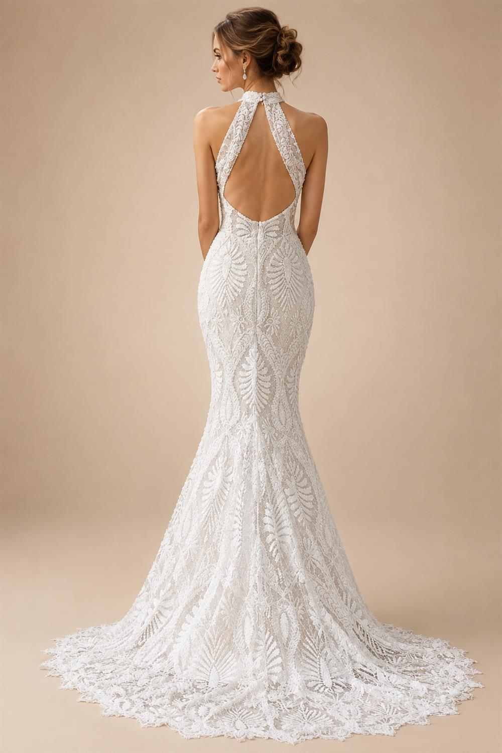 Bohemian Wedding Dress for bride 2026 Halter Lace Boho Backless Beach Wedding Gown Vestido de novia Customized