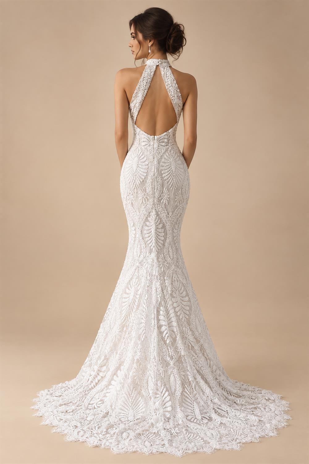 Bohemian Wedding Dress for bride 2026 Halter Lace Boho Backless Beach Wedding Gown Vestido de novia Customized