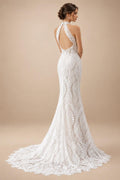 Bohemian Wedding Dress for bride 2026 Halter Lace Boho Backless Beach Wedding Gown Vestido de novia Customized