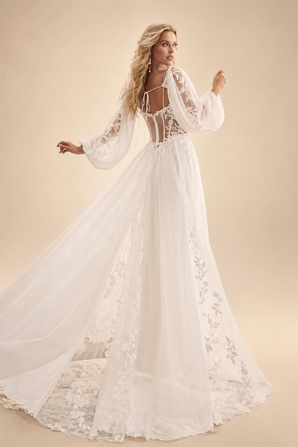 Long Sleeve V Neck Lace Appliques Plus Size Wedding Dress for Women 2025 Bridal Gown Customzied robe mariee boheme