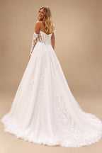 Off the Shoulder Lace Appliques A-line Sweetheart Wedding Dresses 2026 Side Slit Long Robes De Soriee Customized
