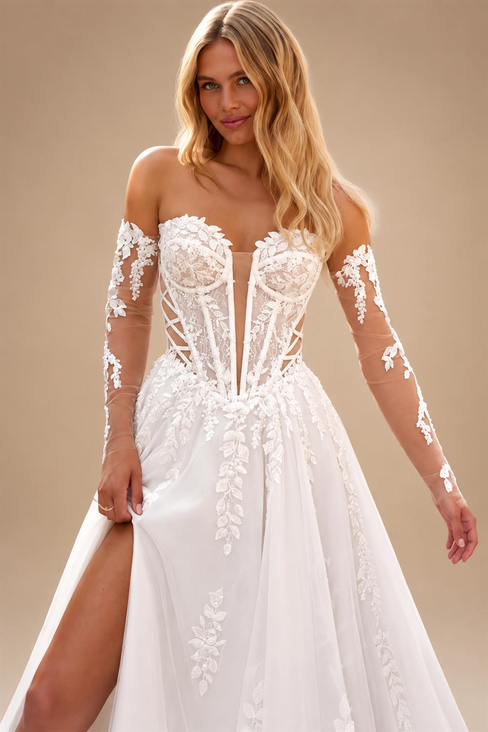 Off the Shoulder Lace Appliques A-line Sweetheart Wedding Dresses 2026 Side Slit Long Robes De Soriee Customized