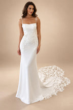 Spaghetti Straps Soft Satin Mermaid Wedding Dress for Bride 2026 Open Back Bridal Gwon vestido de novia Customized