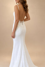 Spaghetti Straps Soft Satin Mermaid Wedding Dress for Bride 2026 Open Back Bridal Gwon vestido de novia Customized