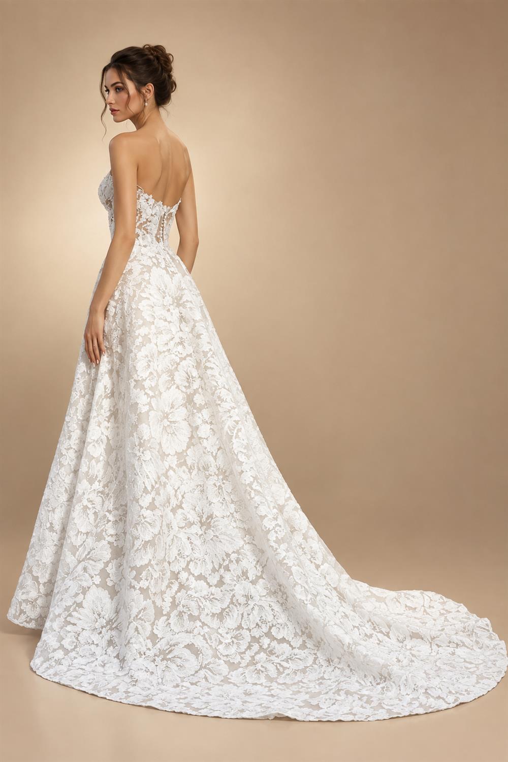 Lace Sweetheart Bridal Gown Floor-Length Wedding Dress A-line Sparkly Wedding Dress Women Formal Gown Customized