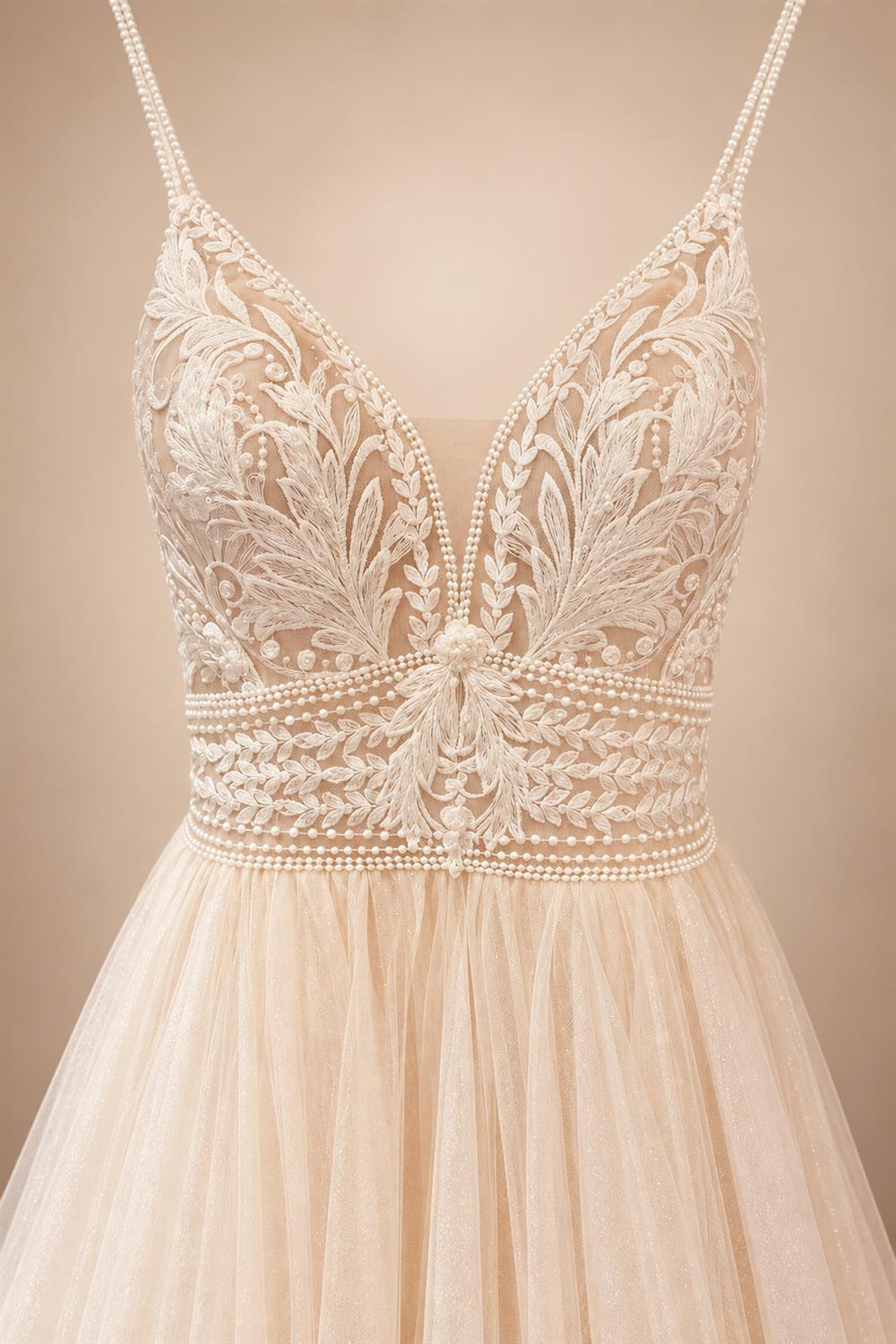 Spaghetti Straps Champagne Boho Wedding Dress For Women Vestido Civil Bridal Church Wedding Gowns suknie slubne