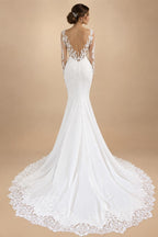 Satin Mermaid Wedding Dress Customized Plunging Backless Bridal Dress Trouwjurken Vintage Lace Receipt Wedding Gown