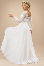 Vestidos Puffy Chiffon Long Sleeve Boho Wedding Dress for Women 2026 Plus Size Bridal Beach Wedding Gowns Customized