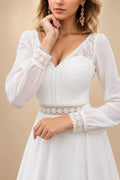 Vestidos Puffy Chiffon Long Sleeve Boho Wedding Dress for Women 2026 Plus Size Bridal Beach Wedding Gowns Customized