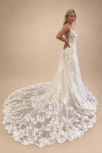 Luxury Beading Lace Boho Wedding Dress Spaghetti Straps Rincess Bridal A Line Beach Summer Wedding Gown Customized