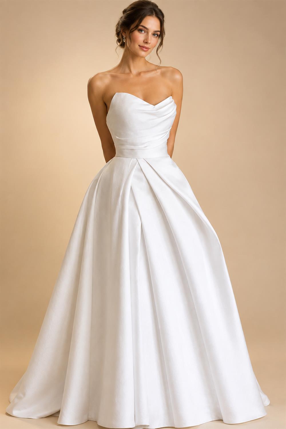 Pleat Sweetheart A Line Wedding Dresses 2026 Side Slit Vestido De Noiva Satin Women Bridal Dress Robe De Mariage