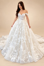 Princess Lace Wedding Dresses For Women Boho Off the Shoulder Appliques Bridal Dress Sweetheart Ball Gown Customized