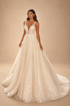 Vintage Lace Wedding Dress Sleeveless A Line V Neck Appliques Bride Dresses Customized Classic Style Wedding Gown