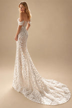 Luxury Lace Mermaid Wedding Dress Off the Shoulder Sweetheart Bridal Gown Customized Sweep Train Vestidos De Novia