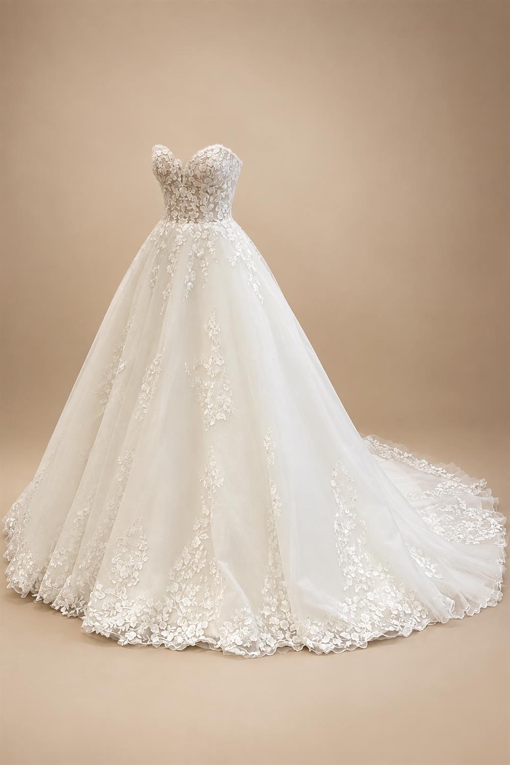 Classic See Through Sweetheart Lace Up Wedding Dresses Ball Gowns Vestidos De Novia Plus Size Customized Dress