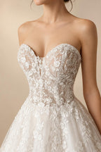 Classic See Through Sweetheart Lace Up Wedding Dresses Ball Gowns Vestidos De Novia Plus Size Customized Dress