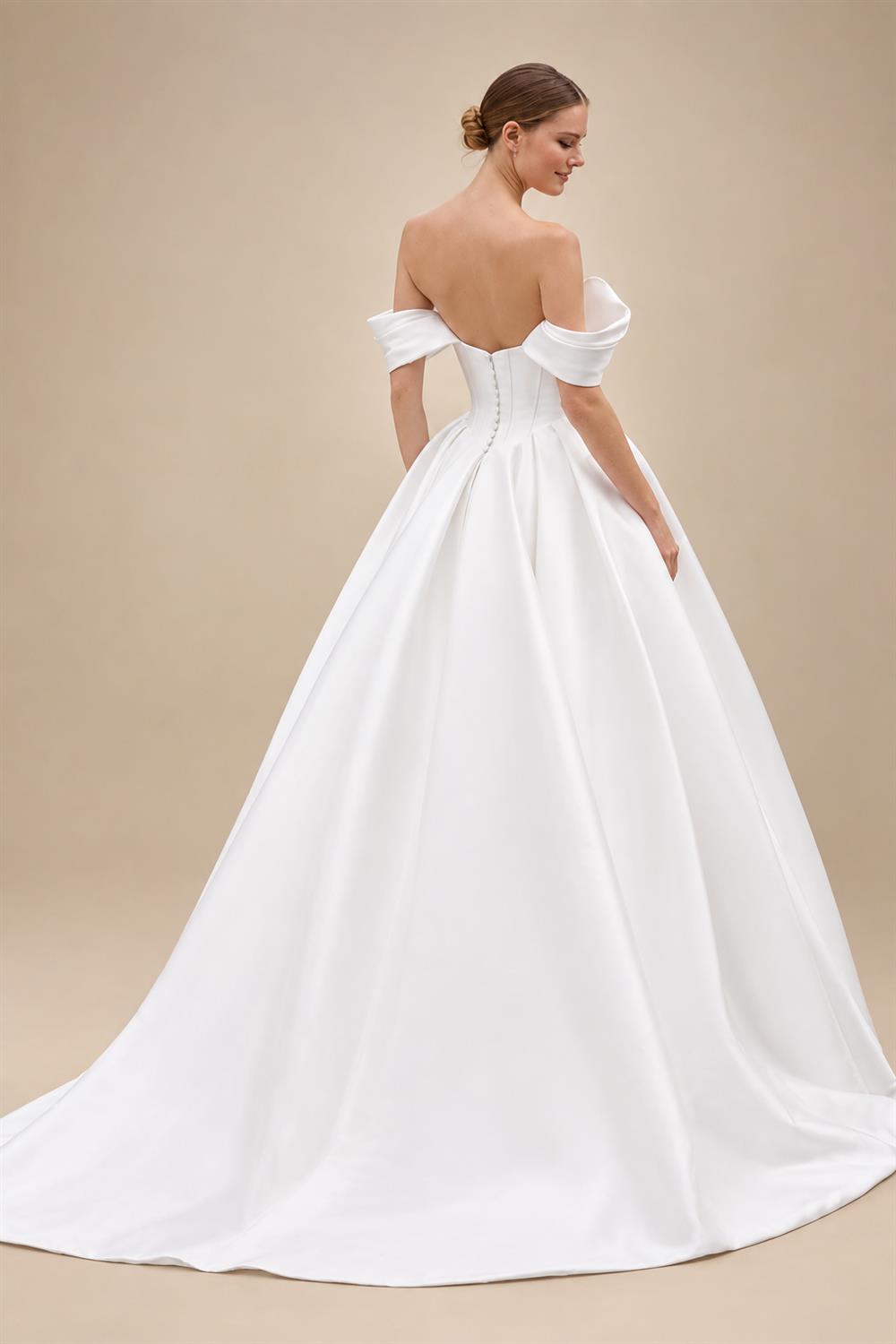 Pleat Off The Shoulder A-Line Wedding Dress Sweetheart Women 2026 Backless Sweep Train Vestidos De Novia Customized