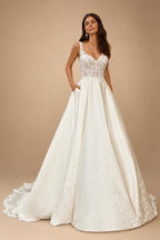 Satin Wedding Dress Beach Summer 2025 Vestidos Elegant Long Bridal Gowns Lace Appliques Customized