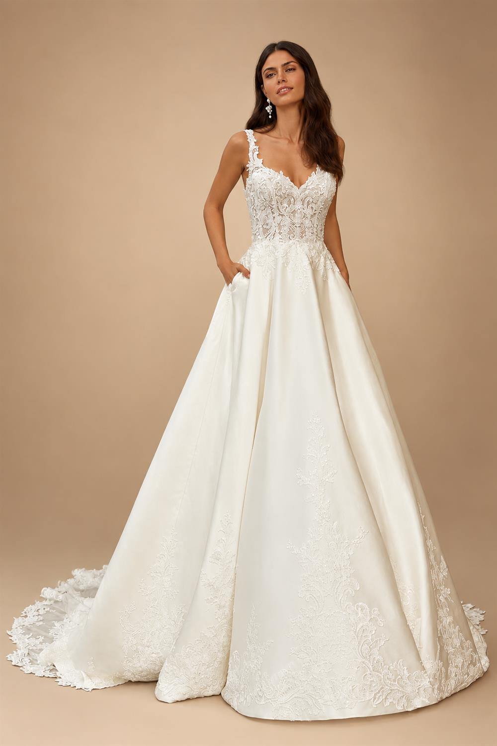 Satin Wedding Dress Beach Summer 2025 Vestidos Elegant Long Bridal Gowns Lace Appliques Customized