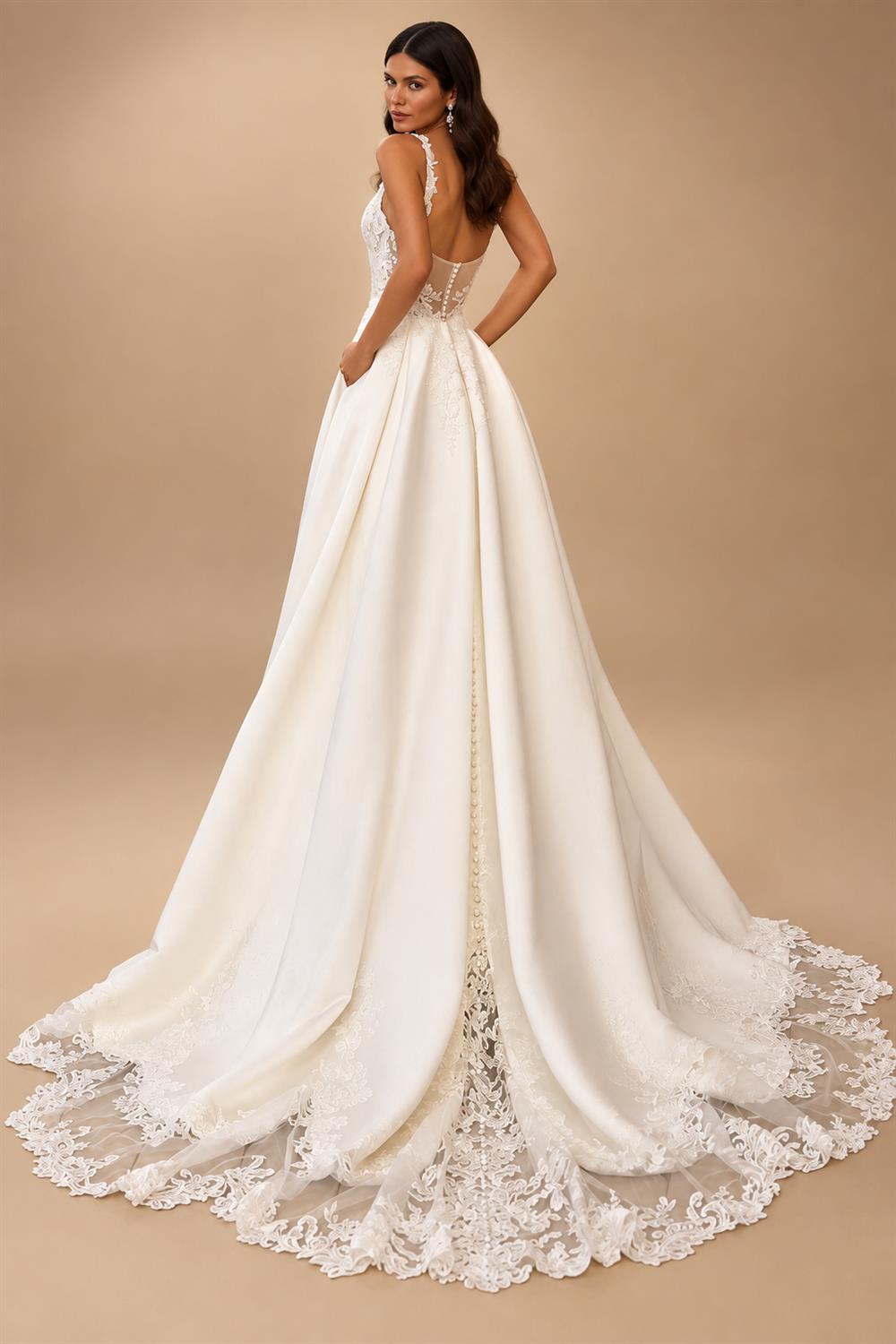 Satin Wedding Dress Beach Summer 2025 Vestidos Elegant Long Bridal Gowns Lace Appliques Customized