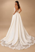 Satin Wedding Dress Beach Summer 2025 Vestidos Elegant Long Bridal Gowns Lace Appliques Customized