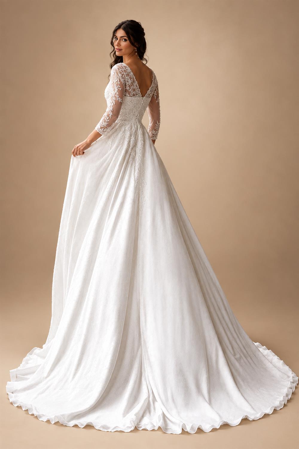 Beach Wedding Dresses with V-Neck A-Line Lace Bridal Gowns Vestito Donna Sexy Chiffon Boho Bridal Gowns Customized